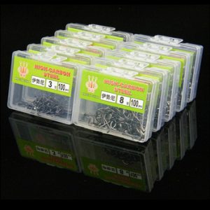 100PCS High Carbon Steel Hook with Barbed Hook Soft Bait Bait Hook High Efficiency Barbed Hook Boxed