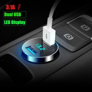 Mini Fast Charger Dual USB Car Phone Charger 5V 3.1A With LED Display Universal Phone Charger for iPhone Samsung Xiaomi