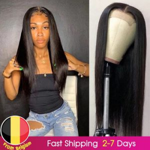 BEAUDIVA Lace Human Hair Wigs Prepluck 13*4 Straight Human Hair Wigs With Baby Hair Bleach Knots 4x4 Closure Wig