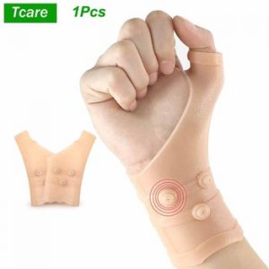 Tcare 1Pcs Gel Wrist Compression Thumb Support Carpal Tunnel Elastic Silicone Wrist Support Brace for Tenosynovitis Typing Pain