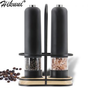 Automatic Salt Pepper Grinder Set Electric Plastic Ceramic Burr Mill For Herb Pepper Spice Adjustable Kitchen Grinding Gadgets