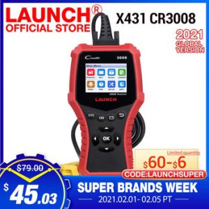 LAUNCH X431 CR3008 OBD2 Automotive Scanner OBDII Code Reader Diagnostic Tool Check Engine Battery Voltage Free Update pk KW850