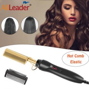 Alileader Hot Comb Electric Hot Comb Wet And Dry Hair Curler Comb Hot Straightening Heating Comb Iron Environmentally Gold Comb