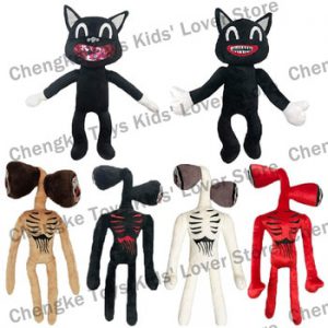 Siren Head Plush Toy Anime Plushie Black Cartoon Cat Stuffed Animals Doll Horror Sirenhead Peluches Toys for Kids Christmas Gift