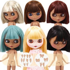 ICY DBS Blyth doll No.2 WHITE and Black skin joint body oily straight hair 1/6 BJD special price toy gift