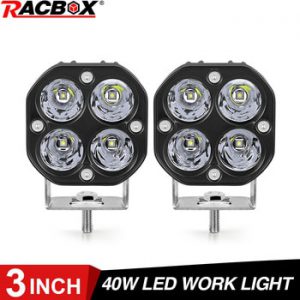 3 Inch 40W LED Work Light 6000K White Spot Beam Lightings Square Working Lamp For Car Motocycle Off-Road Truck Universal 12V 24V