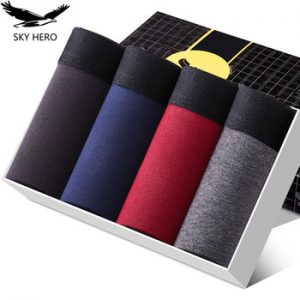 4pcs/Lot Men's Shorts Panties Underwear Boxer for Man Cotton Underpants Pouch Take Off Male Husband Thermal Breathable Trunks