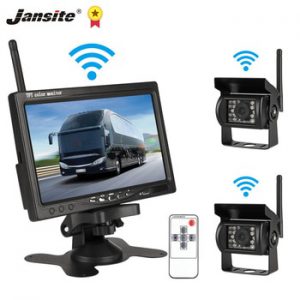 Jansite 7" Wireless Car monitor TFT Car Backup Cameras Monitor For Truck Parking Rearview System Rear Camera lens Voltage 12-24V