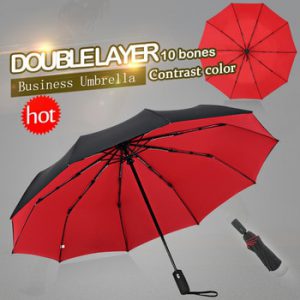 Windproof Double Automatic Folding Umbrella Female Male Ten Bone Car Luxury Large Business Umbrellas Men Rain Women Gift Parasol