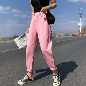 GUUZYUVIZ Casual Jeans Woman High Waist Loose Denim Harem Pants Mujer Plus Size Chic Jeans For Women Combinaison Pantalon Femme