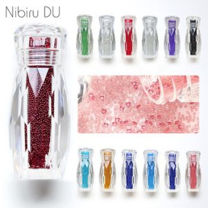 1 Bottle Crystal Caviar Beads Nail Rhinestones Micro Bead Gravel Multicolor Strass Crystal Glass For 3D Nails Art Decorations