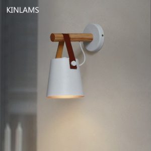 Wooden simple creative wall light led bedroom bedside decoration morden Nordic design living room corridor hotel E27 wall lamps