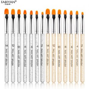 7Pcs Professional Manicure UV Gel Brush Pen Transparent Acrylic Nail Art Painting Drawing Brush Phototherapy Tools