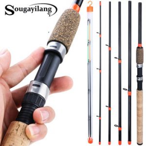 Sougayilang 3m Feeder Rod L M H Power Fishing Rod Ultralight Weight 6 Section Carbon Spinning Travel Rod Fishing Tackle De Pesca