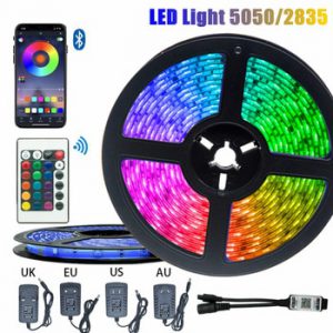 5M 10M LED Strip Light 5050 2835 Waterproof Bedroom Decoration Lamp Strips Flexible Ribbon String Bluetooth Controller Lighting