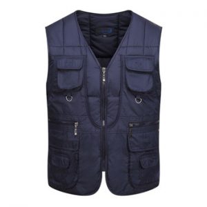 Multi Pocket Vest Men Winter Cotton Padded Casual Warm Photographer Sleeveless Outerwear Jacket Male Many Pocket Waistcoat