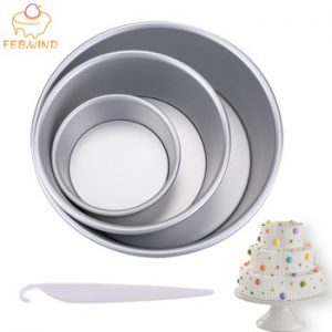 4/6/8 Inch Round Cake Pan Set With Removable Bottom Aluminum Alloy Chiffon Cake Mold/Mould Set 3 Tier Round Cakes Tins      C019