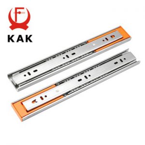 KAK 10" - 22" Stainless Steel Drawer Slides Soft Close Drawer Track Rail Sliding Three-Section Cabinet Slides Furniture Hardware