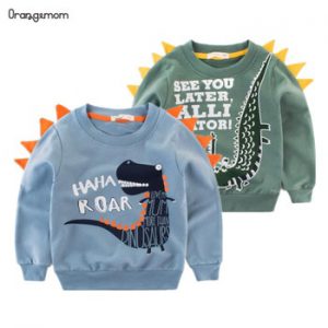 brand Spring Children's Clothing Printed Cartoon Animal Clothes 2-8y Baby Boys Dinosaur Sweatshirt Long Sleeved Clothes Tops