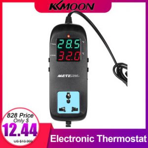 Meterk Electronic Thermostat LED Digital thermoregulator Breeding Temperature Controller Thermocouple with Socket AC 90V~250V