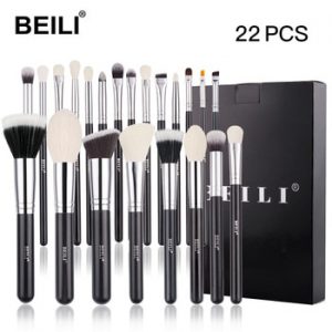 BEILI Black Premium Professional 22pcs Makeup Brushes Set Powder Foundation Goat hair Eyeshadow Blending Beauty Make up Brushes