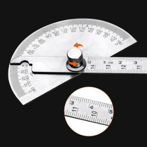 Vastar 180 Degree Adjustable Protractor Stainless Steel Angle Gauge Round Head Caliper Measuring Ruler