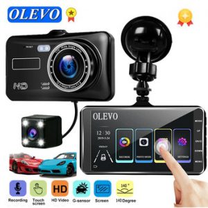 Olevo 4'' Video Recorder Car DVR Dash Cam  Rear View Dual Camera 1080P Dashcam Camera IPS Touch Screen G-Sensor WDR Car DVR