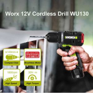 WORX WU130 12V Brushless Motor Drill Cordless Electric Drill Screwdriver 30N.m Power Tools Free Return