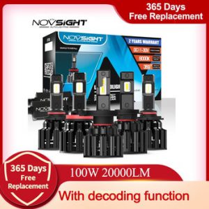 NOVSIGHT Car Headlight H4 Hi/Lo Beam LED H7 H8 H9 H11 9005/HB3 9006/HB4 100W 20000LM/90W 15000LM 6000K Auto Headlamp Bulbs