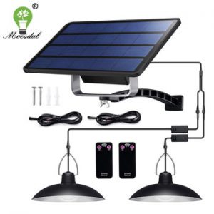 IP65 Waterproof Double Head Solar Pendant Light Outdoor Indoor Solar Lamp With Cable Suitable for courtyard