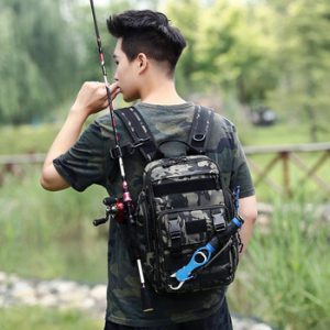 Fishing Tackle Bag Backpack Tactical Waterproof Multifunctional Single Shoulder Military Bag Pack Chest Bag for Fishing  X178G