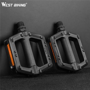 WEST BIKING Bicycle Pedals Ultralight MTB Road Pedal Cycling Mountain Bike Foot Plat Anti-slip 9''16 Standard Universally Pedals