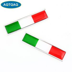 1 Pair Country National Flag Italy Hot Metal Stickers Car Styling Motorcycle Accessories Badge Label Emblem Car Stickers