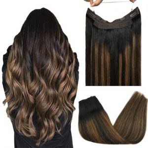 Straight Halo Hair Extensions Fish Line Human Hair Extension Invisible Hidden Wire Hair Extensions Ombre Blonde Golden Remy Hair