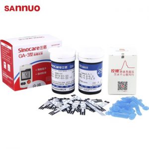 [100pcs] Sannuo Sinocare Blood Glucose Test Strips in Vial for GA-3 Glucometer Monitor