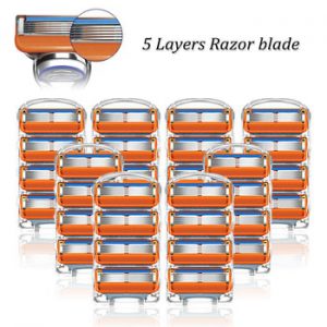 Shaving Razor Blades For Gillette Fusion 5 Holder Replacement Heads Face Shaver Cassettes 5 Layers Stainless Steel Blade For Men