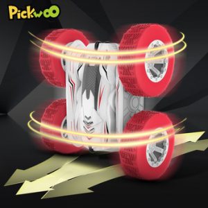 Pickwoo RC Stunt Remote Control Car Horizontal 360 Degree Roll Rotation Standing Double Sided Car Vehicle With Hollow Cup Motor