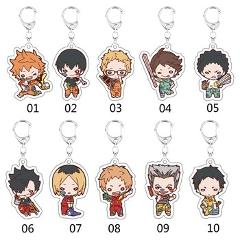 1Pcs Anime Haikyu Nekoma High School Volleyball Cool Pendant Acrylic Keychain Keyrings