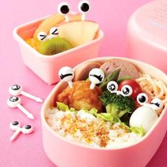 10Pc/lot Mini Eye Fruit Fork Cartoon Plastic Fruit Toothpick Children Fork Bento Lunch Box Accessories