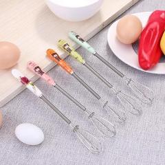 Egg Stirring Whisk Ceramic Handle Stainless Steel hand Egg Beaters Kitchen Gadgets Egg Stirring Whisk Rotary Kitchen Accessories