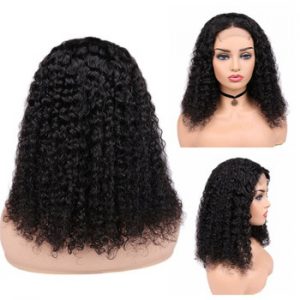 HANNE Remy Brazilian Curly Human Hair Lace Wig 4*4 Closure Wigs 3 Part Human Hair Wigs Glueless with 150% Density ForBlack Women