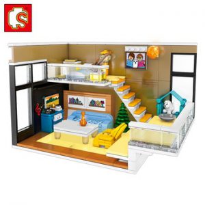 SEMBO 310pcs Creative Nordic House Model Building Blocks City Street View Restaurant Figures DIY Bricks Gift Toys For Girl