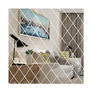 17/32/58Pcs DIY 3D Mirror Wall Stickers Diamonds Triangles Acrylic Wall Mirror Stickers for Kids Room Living Room Home Decor