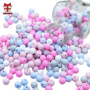 BOBO.BOX 50Pcs Round Silicone Beads 9mm Perle Silicone Teething Beads For Jewelry Making Baby Products DIY Silicone Kralen Beads