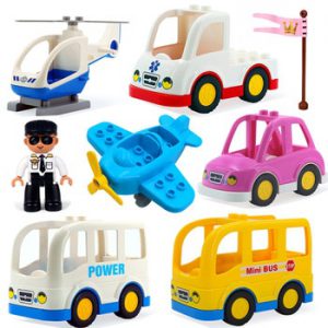 New Large Building Blocks Children Toys Big Size Bricks Building Blocks Toys Cartoon Car Airplane Train Model Gift for childrens