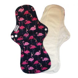 Lecy Eco Life 1pc 13" Flamingo printed night use reusable menstrual pads for heavy flow