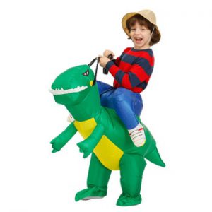 Adult Kids Purim Green Dinosaur Inflatable Costumes Halloween Cosplay Costume Carnival Party T-Rex Mascot Role Play Disfraces