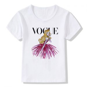 Vogue Girls Short Sleeves 2020 New Children Fashion T-shirts Funny Princess Cotton T Shirt Casual Tee Tops Cute Clothes