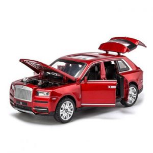 1/32 Diecast Alloy Cars Models Rolls Royce Cullinan Metal Model Sound Light Pull Back SUV For Kids 7 Doors Opened Toys For Boys