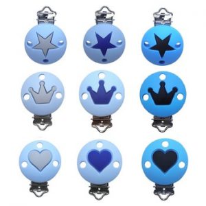 BOBO.BOX 1Pc Crown Heart Stars Silicone Beads Pacifier Clips For Diy Baby Teething Necklace Dummy Holder Baby Teether